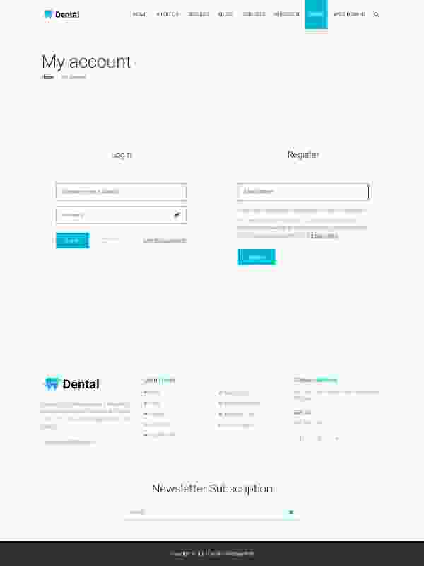 My account – Dental Elementor Site