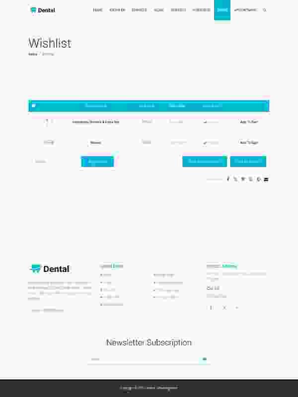 Wishlist – Dental Elementor Site